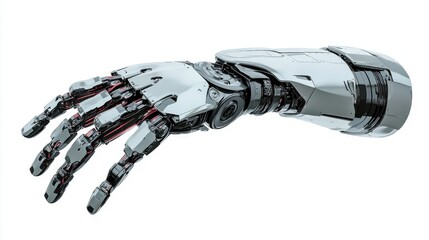 Poster - isolated 3d illustration of a robotic hand machine tool on white background with clipping path