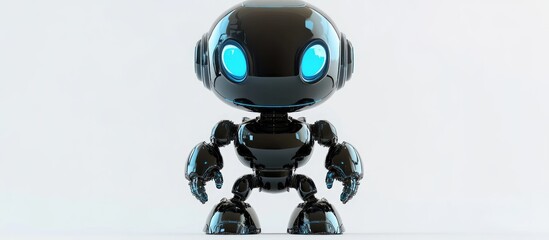 Poster - Humorous robot in a flat design set against a white background