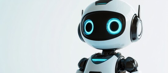 Poster - Cartoon robot character in a clipping path ideal for graphic design projects and 3D illustrations
