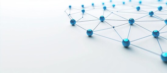 Aufkleber - Top view of a blue 5G wireless internet connection on a blank white background Concept of high speed global networking in technology 3D rendered illustration with empty copy space