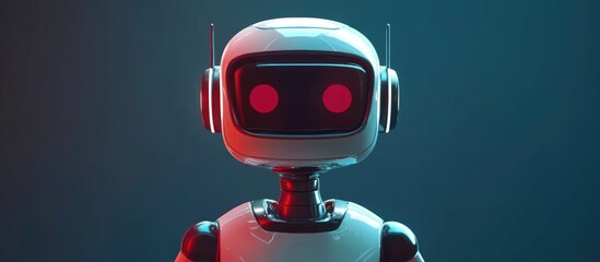 Poster - Showcasing a modern robot Technology exhibition Flat design Cartoon style raster illustration