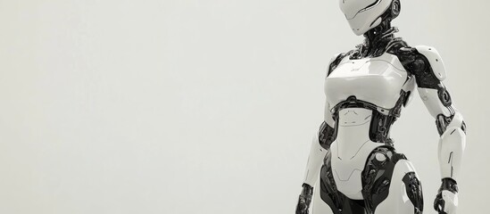 Poster - 3D rendering of a female humanoid robot on a plain white background