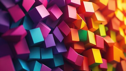 Poster - Vibrant multicolor polygonal illustration featuring rectangles Geometric design suitable for businesses showcasing an origami inspired background with a gradient effect
