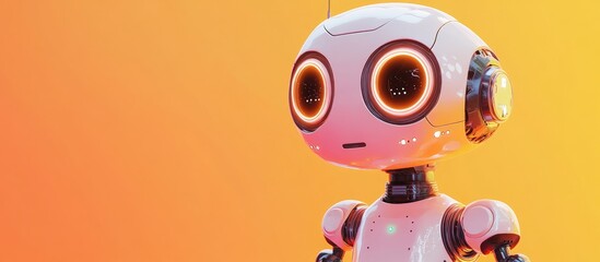Poster - 3D rendering of an adorable robot set against a studio backdrop