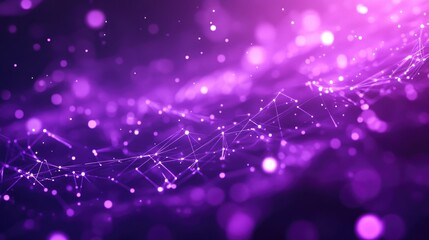 Fototapete - Abstract polygonal space with connecting dots and lines on a bright background Minimalistic graphic illustration in vibrant violet tones