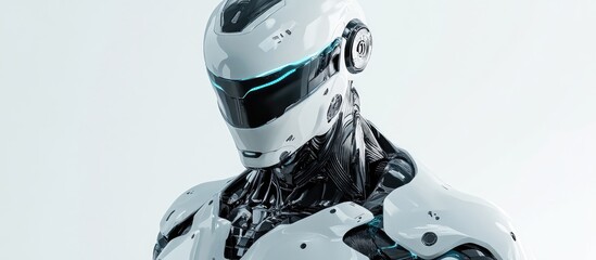 Poster - cyborg character prepared for action resembling a comic book hero 3d illustration