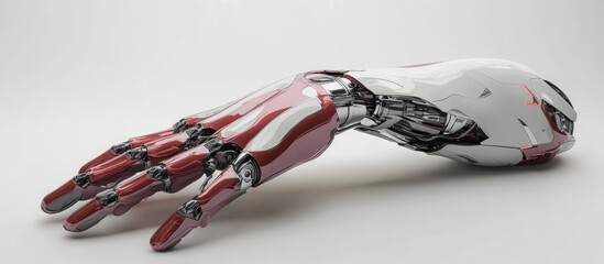 Poster - 3D rendered robotic hand positioned against a clean white backdrop