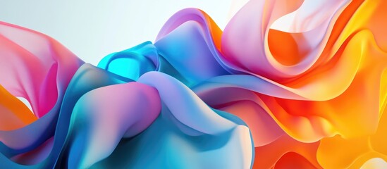 Poster - Vibrant abstraction of colorful shapes merging together creating a visually captivating design that draws the viewer s attention