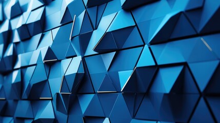 Leinwandbilder - Blue triangle pattern backdrop