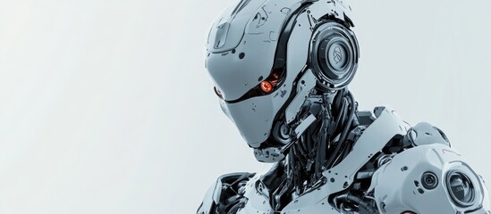 Poster - Futuristic military robot against a plain white backdrop
