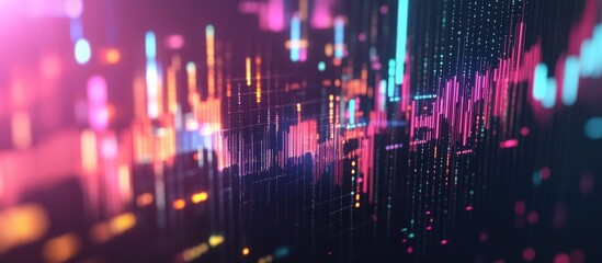 Aufkleber - Financial graph and chart showcasing stock market analytics and trading volume using advanced holographic technology High quality image for financial analysis