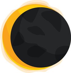 Poster - solar eclipse with the sun peeking out from behind the moon