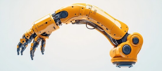 Poster - Industrial robotic arm isolated on white background