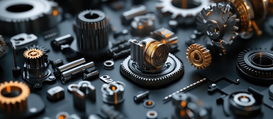 Poster - 3D rendering of machinery components