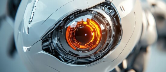 Aufkleber - Close up of a cylindrical robotic eye designed in 3D