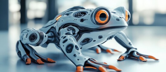 Poster - Unique robotic frog design in an imaginative style