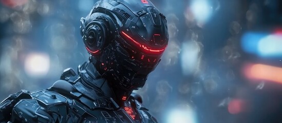 Poster - Futuristic combat android 3D visualization