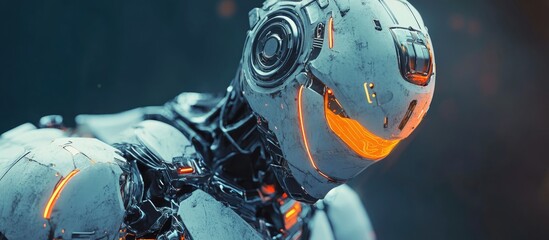 Poster - futuristic robot warrior artwork