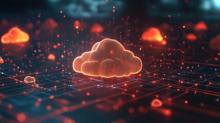 Aufkleber - 3D rendering of a cloud network