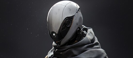 Poster - 3d rendering of an alien robot featuring a large hooded head