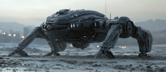 Poster - High quality 3D render of a combat robot