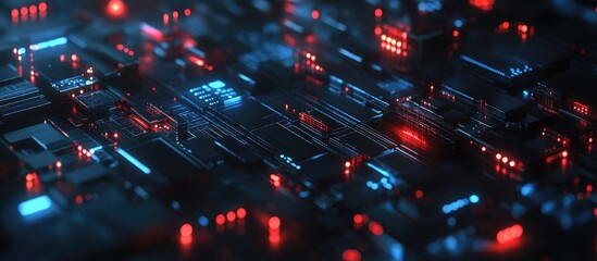 Poster - 3D illustration showcasing digital data and communication network technology for business