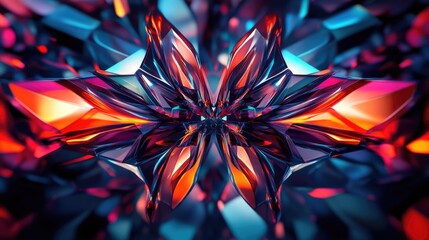 Poster - Abstract background featuring kaleidoscopic shapes ideal for desktop use This unique wallpaper suits vj disco trance and meditation themes with a blend of serene colors and forms