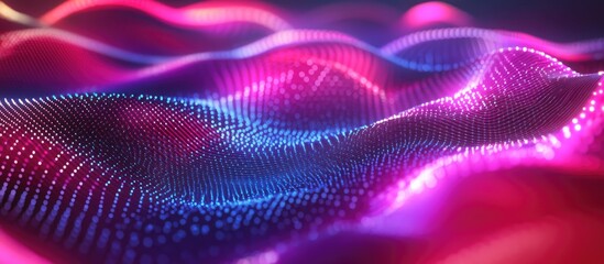 Poster - Illuminated neon wave patterns in an abstract design
