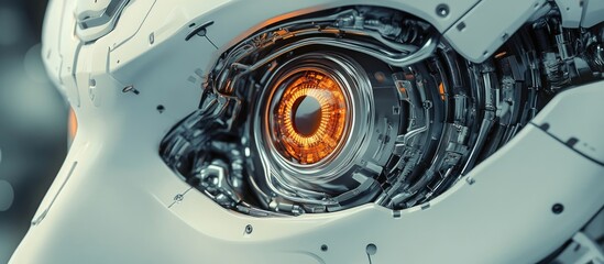 Poster - Robot s eye and mechanical facial features Stock illustration
