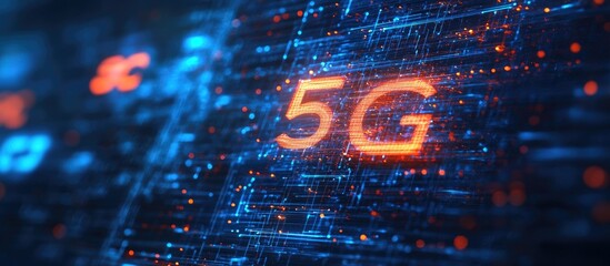 Aufkleber - 3D rendering of a 5G network and connection concept