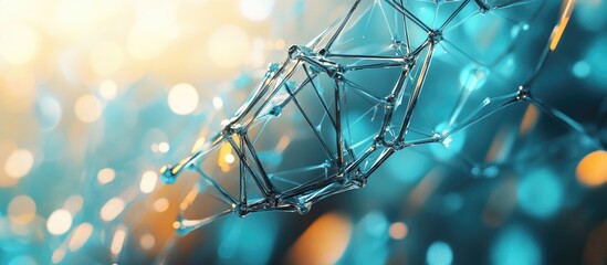Poster - Futuristic glass microstructure showcasing sci fi technology Abstract 3D rendering with depth of field effects