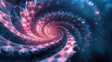 Wall Mural - Futuristic abstract background featuring a computer generated spiral fractal design