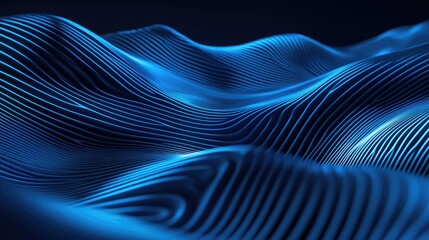 Fototapete - Dynamic abstract blue lines evoke a feeling of movement and speed enhanced by a smooth gradient effect
