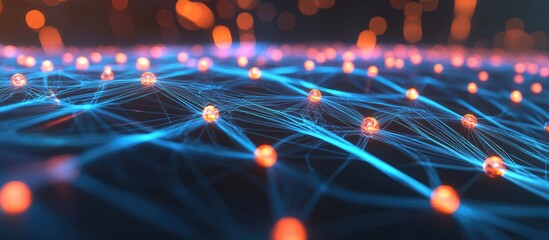 Poster - Communication network concept featuring a wire mesh structure