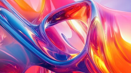 Fototapete - Abstract background design in vibrant colors and unique shapes