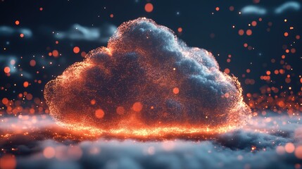 Aufkleber - 3D rendering of a cloud network