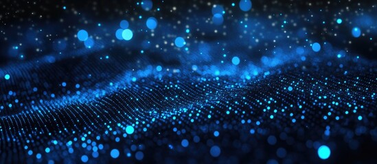 Leinwandbilder - Abstract blue square dots and illuminated background for business themes