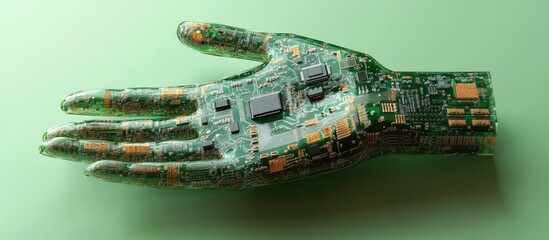 Poster - This is a printed circuit board designed in the form of a hand