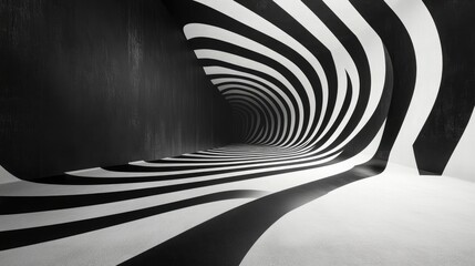 Wall Mural - Black and white striped abstract background design