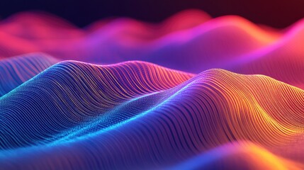 Poster - Vibrant wave like background featuring varying line thicknesses Illustration