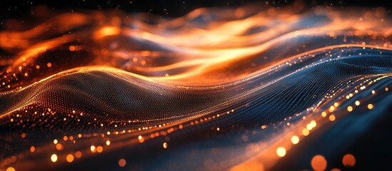 Poster - Dynamic flow of luminous energy with graceful radiant lines Abstract technological backdrop