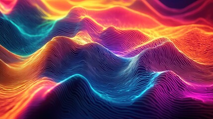 Poster - Vibrant wave like background featuring varying line thicknesses Illustration