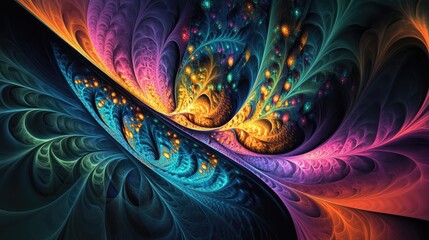 Poster - Vibrant abstract fractal artwork