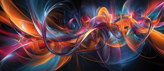 Fototapete - Three dimensional abstract design featuring vibrant colors and dynamic shapes for a modern artistic look