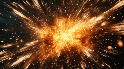 Fototapete - Abstract background featuring an explosion with dynamic sparks