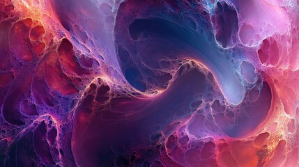 Poster - Colorful abstract fantasy background featuring a galaxy inspired fractal design
