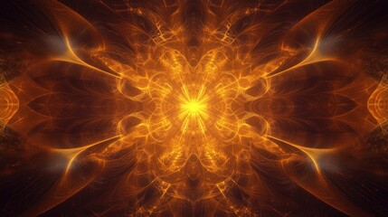 Canvas Print - Abstract fractal artwork featuring intricate light patterns in a silk symmetry design