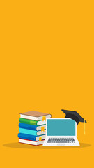 Wall Mural - online learning. concept of webinar, business online training, education on computer or e-learning c