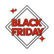 © Angela - Black Friday promotional graphic with bold red text and decorative star accents