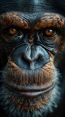 Poster - Close Up Portrait of a Chimpanzee's Face